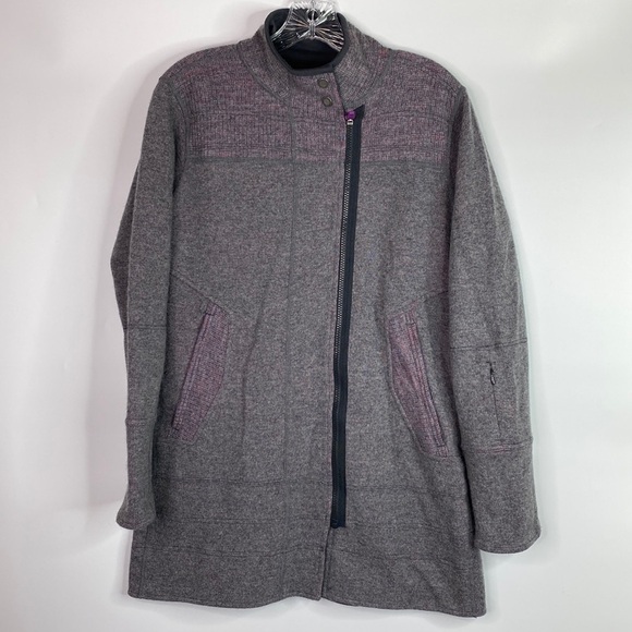 Title Nine Gray Swacket Wool Blend Sweater Jacket Medium - Picture 1 of 11